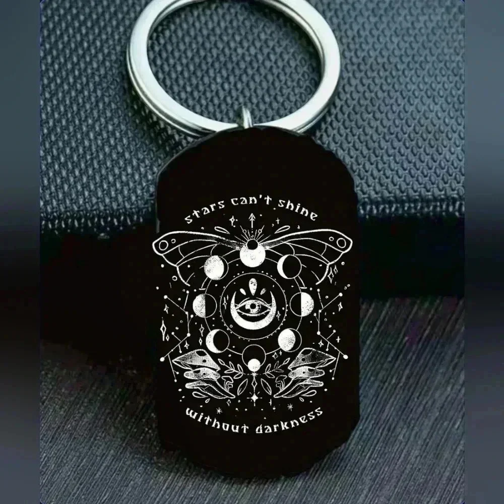Butterfly Moon Art Hot Start Can't Shine Without The Darkness Hot Keychain